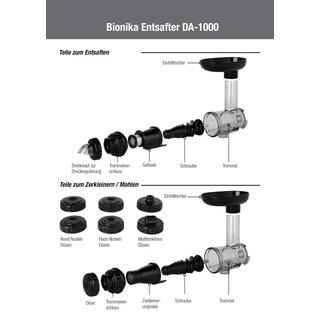 Bionika Entsafter DA-1000 chromfarben-schwarz